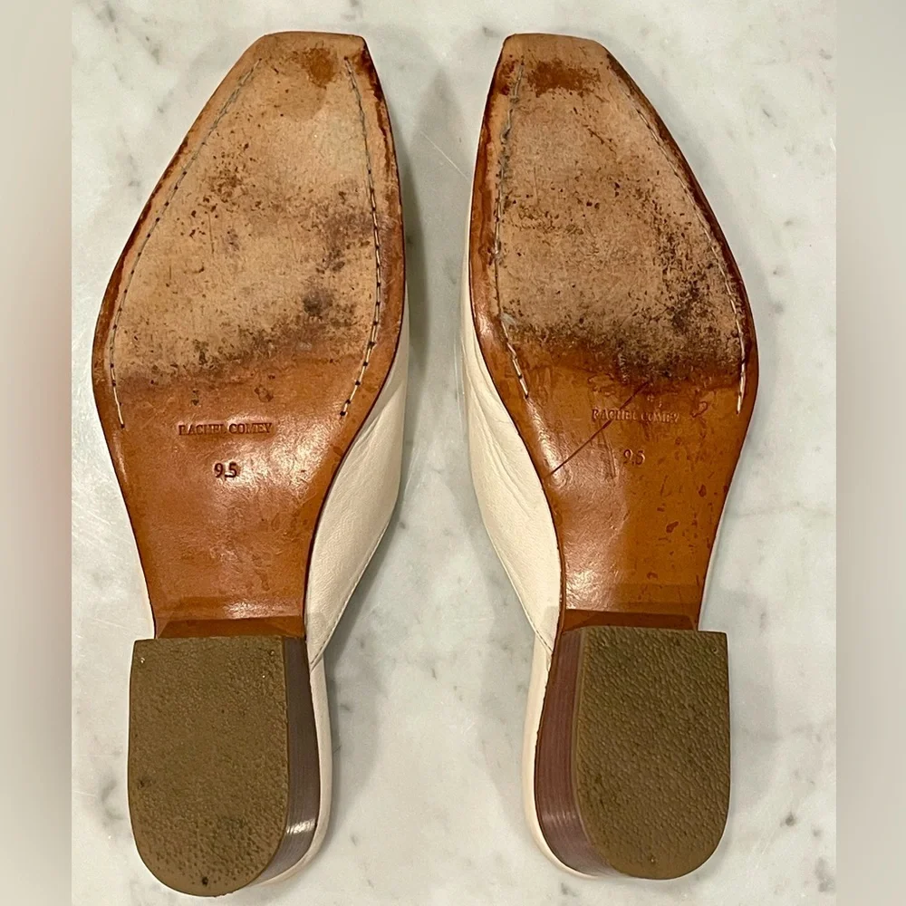 Rachel Comey Leather Mules, 2” block heel, cream&brown, 9.5, EUC - Picture 10 of 11